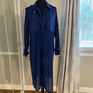 Blue trench coat